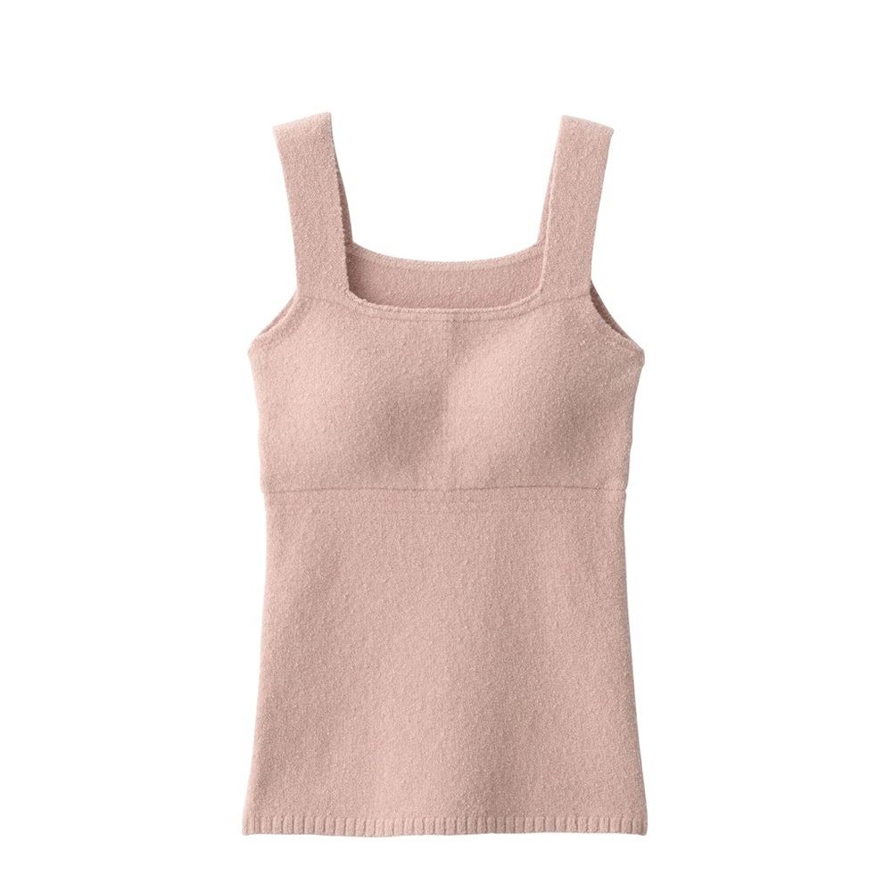 Muji Cotton Blend Cozy Knit Bra Tank Top - Large